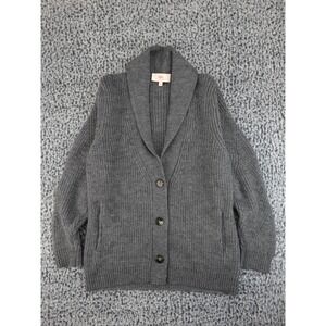 Kilte Los Angeles Shawl Collar Cardigan Women Size 1 Gray Heavy Knit Made Italy